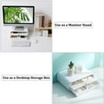 thumbnail image 3 of Monitor Stand Riser with Dual Pull-Out Organizer Drawers, for Computer PC Laptop, 315mm x 220mm x 100mm, White, 3 of 8