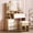 Yellow, variant on QinaQin Dressing Table with Mirror and Light, Dressing Table with Adjustable Lighting, Power Outlet and Storage Space, Bedroom Dressing Table with Mirror, 4 Drawers, Shelves and Stool