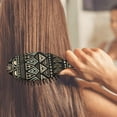 thumbnail image 4 of Boho Abstract Detangling Hair Brush, Geometric Paddle Brush with Soft Bristles, Wooden Handle Hairbrush for Women Men Kids, Vintage Hippie Design, Wet & Dry Hair Styling, 4 of 8