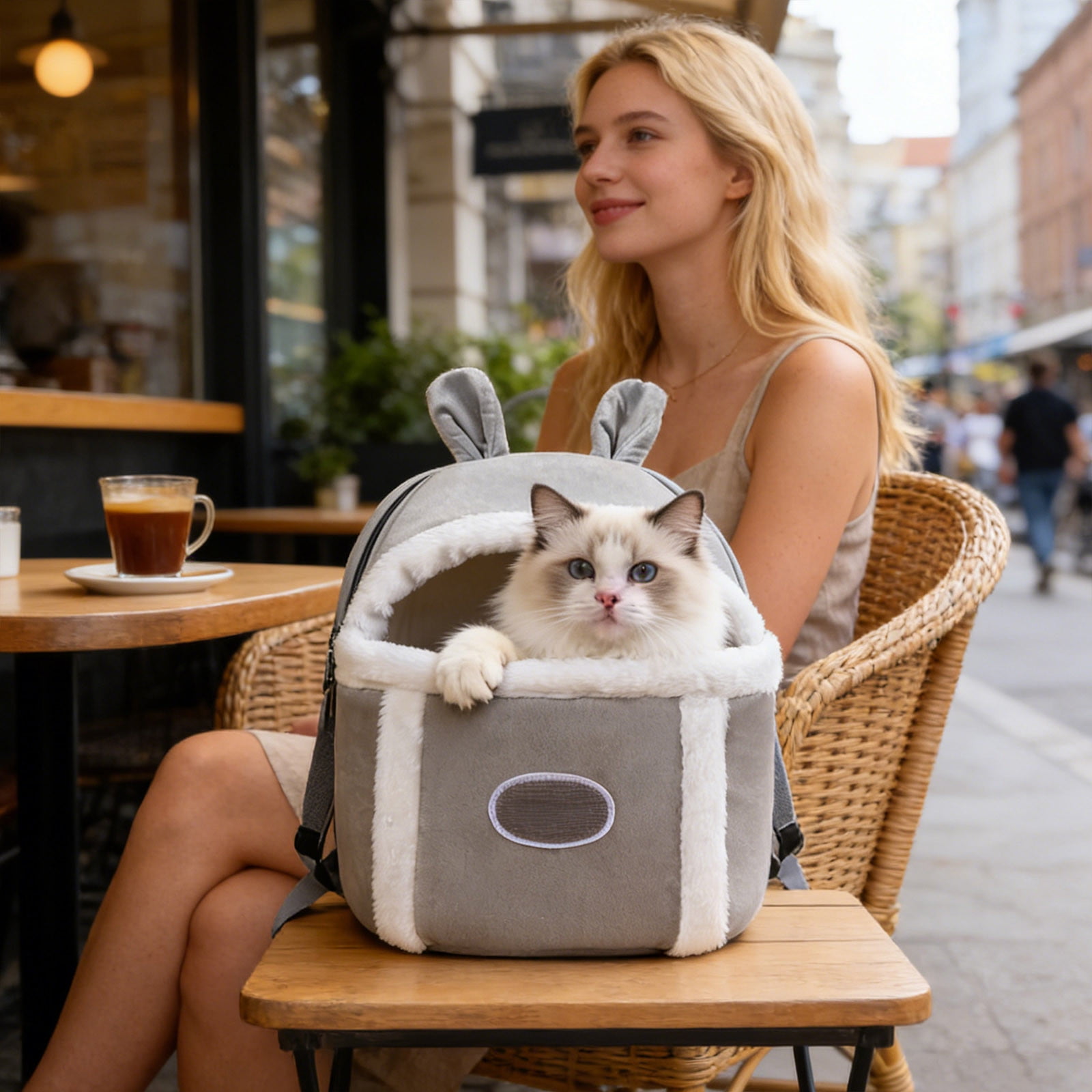 Cat Puppy Outing Backpack Windproof Warm Crossbody Carrying Escape Travel Style For Puppy & Small