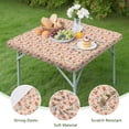thumbnail image 4 of Pink Christmas Gingerbread and Tree Pattern Square Fitted Tablecloth with Elastic Edge,Square Table Cover,Washable Elastic Table Cover for Home Kitchen Party Decor 34"x34", 4 of 6