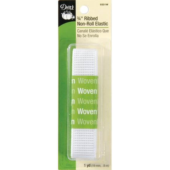 Élastique Non Roulé 3/4"X1YD-Blanc