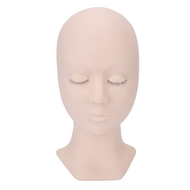 Cabeza de maniquí para práctica de maquillaje, cabeza de maniquí de pestañas reemplazable, cabeza de maniquí de silicona para práctica de maquillaje, funcionamiento suave