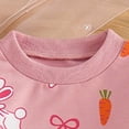 thumbnail image 4 of Ulanda Toddler Baby Girl Easter Outfit Bunny Carrot Print Long Sleeve Ruffle Sweatshirt Pants Set 2Pcs Spring Clothes (Red, 18-24 Months), 4 of 8
