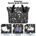 thumbnail image 2 of Tote Bag for Women - Halloween Skeleton Coffin Pattern Shoulder Bag - Large Utility Work Duffle Bag with Zipper Handbag for Travel, Work, Sprots, 2 of 5