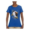 thumbnail image 2 of Torn Ripped Eagle Claws Animal Lover Womens Graphic T-Shirt, Royal, 2XL, 2 of 3
