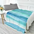 thumbnail image 4 of Blue and Green Waves Camping Blankets Bed Throws and Cozy Travel Blanket Fluorescence 70x55in Double Sided, 4 of 8