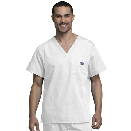 Cherokee Workwear Originals Men Scrubs Top, V-Neck, 4789, M, White