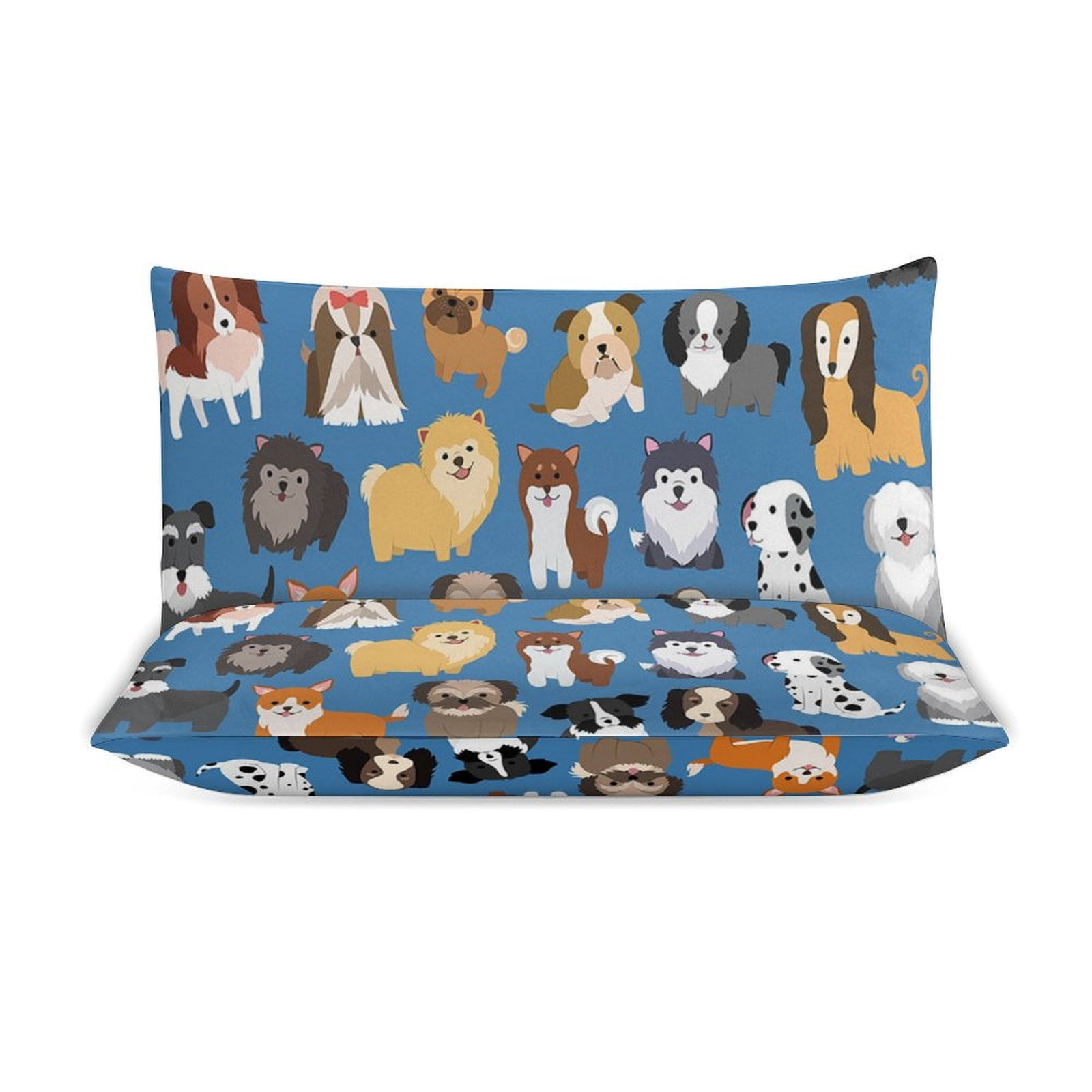 3 Pcs Soft Bedding Set, Includes 1 Duvet Cover with Zipper And 2 Pillow Shams,Animal Dog Cute Paw Print Twin(86"x70")