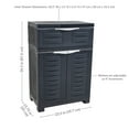 thumbnail image 6 of Sunnydaze Adjustable 34.5" Plastic 1-Shelf 1-Drawer Freestanding Storage Cabinet, Charcoal, 6 of 9
