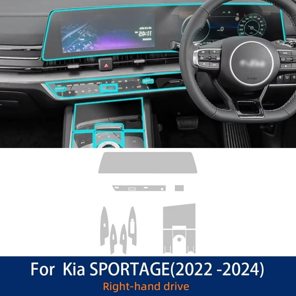 Accessories Car interior film transparent TPU Gear Panel Center Console Anti-scratch Sticker For Kia SPORTAGE 2024 2023 2022.