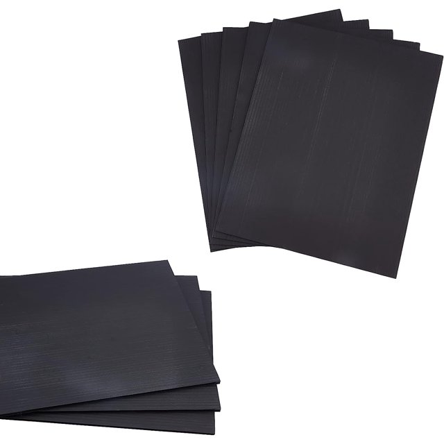 Paquete de 8 láminas de plástico corrugado de 8x11 pulgadas, negras, impermeables, para letreros publicitarios, manualidades y embalaje.