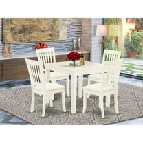 East West Furniture Dining Room Set Linen White, OXDA5-LWH-C