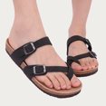 thumbnail image 3 of Zapatillas de corcho de moda para mujer, sandalias planas de corcho, zapatos de playa clásicos de verano, sandalias tipo zuecos para exteriores con hebilla ajustable, 3 of 6