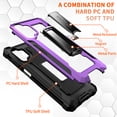thumbnail image 2 of Samsung Galaxy A32 5G Case (NOT FOR 4G), Rosebono Hybrid Slim Colorful Armor Shockproof Impact Resistant Protective Cover Case With Kickstand For Samsung Galaxy A32 5G (Purple), 2 of 5