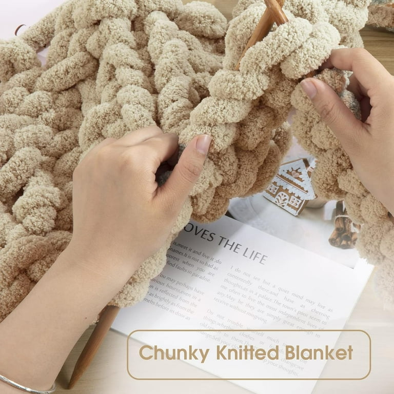 2Pcs Chunky Chenille Yarn for Crocheting Bulky Thick Fluffy Yarn for Knitting Super Bulky Chunky Yarn for Hand Knitting Blanket Soft Plush Yarn 27