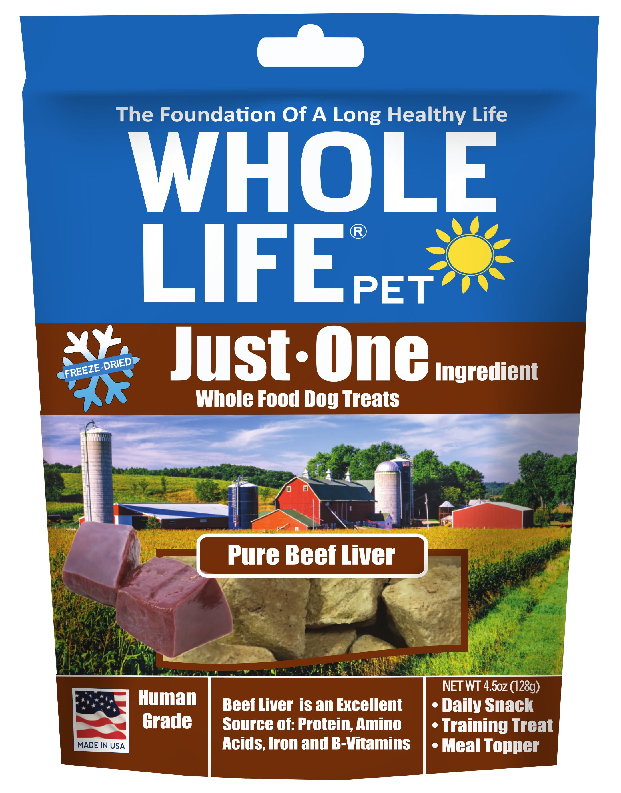 Whole Life Just One Ingredient Beef Liver FreezeDried Dog Treats, 4.5