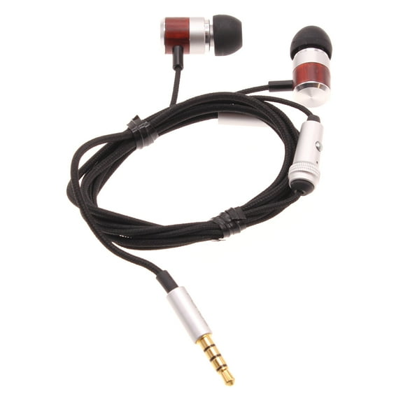 Hi-Fi Sound Wired Earphones For Verve Connect, ZMax 11 - Headphones Handsfree Mic Headset Wooden Earbuds In-ear Earpieces Microphone for Consumer Cellular Verve Connect, ZMax 11