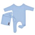 thumbnail image 4 of Krdevn Baby Photography Prop Footed Romper Button Overalls Hat Set, 4 of 4