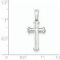 thumbnail image 2 of 925 Sterling Silver Polished and Texture Center Finish Cross Shaped Pendant, 2 of 5