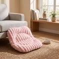 thumbnail image 4 of Short Pile Striped Pet Mat 48cm All Seasons for Cats and Dogs, Soft Resilient Padding Non Slip Grip Base, Comfortable Cushion for Sofa Bed Floor Daily Rest Gift, 4 of 7
