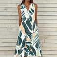 thumbnail image 2 of Women's Plus Size Dress V Neck Sleeveless Button Midi Dresses Summer Casual Trendy Clothes With Pockets (L, Blue), 2 of 5