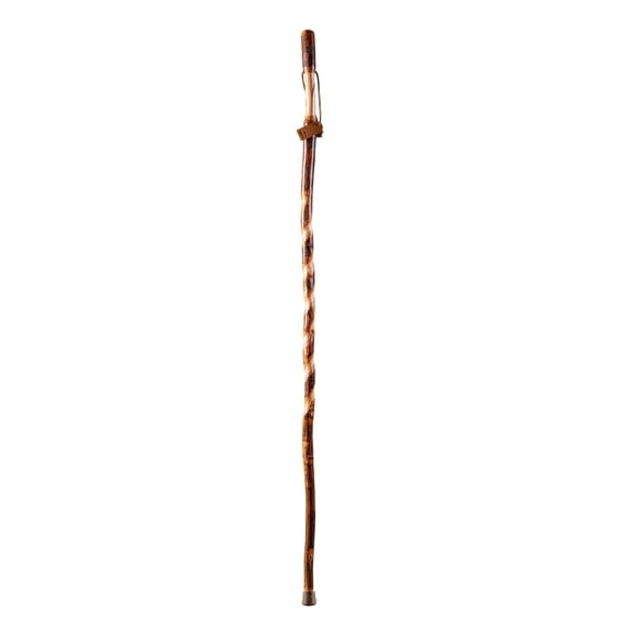 Brazos Rustic Wood Walking Stick, Twisted Hickory, Traditional Style Handle, for Men & Women, 55"