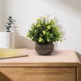 thumbnail image 5 of Artificial Eucalyptus Topiary Plant, Faux Cream White Greenery in Dark Gray Pot, Mini Table Fake Plant for Home, Office, Desk Decoration, Centerpiece and Gift, 5 of 7