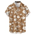 thumbnail image 4 of VEKDONE Mens Hawaiian Shirts Tropical Floral Print Short Sleeve Button Down Beach Shirt Summer Loose Fit Vacation Boho Shirts Coffee XL, 4 of 8