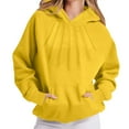 thumbnail image 6 of HOOJT Women's Hoodies Casual Hooded Sweatshirt Top Solided Solid Color Sweaters Pullover Long Sleeve Loose Jackets Winter Fall Outwears Clothes with Pocket, 6 of 7