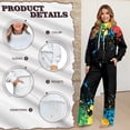 thumbnail image 6 of Xixirimido Colorful Paint Splatter Print Womens Sweatsuits 2 Piece Outfits Long Sleeve Sweatshirt Wide Leg Sweatpants Matching Set Fall Winter Fashion Tracksuit Oversized, Medium, 6 of 7