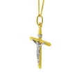 thumbnail image 2 of Precious Stars Jewelry 14k Two-tone Gold Crucifix Religious Pendant with 0.8-mm Square Wheat Chain, 2 of 7