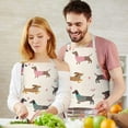 thumbnail image 3 of Colorful Funny Dachshund Apron-Garden Aprons for Women with Pockets-Cotton Linen Waterproof Kitchen Cooking Gardening Aprons Adjustable for Kitchen,Cooking,BBQ and Salon 33x27 Inch, 3 of 7