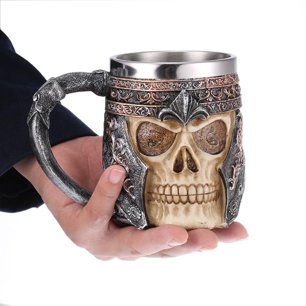 Taza De Almacenamiento Taza De Almacenamiento Copa De Vino De Resina, Copas De Cóctel Vintage, Copa De Vino De Cerveza (Calavera Samurai)