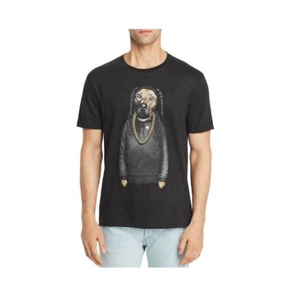 Elevenparis Hombre Rap Dog Camiseta gráfica negra 2XL