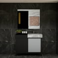 thumbnail image 2 of Zilara 42 in W Black and Grey Bath Vanity, Castle Grey Marble Top and 34 in Mirror, 2 of 11
