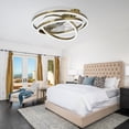 thumbnail image 3 of 24" Bronze Modern Reversible Ceiling Fan with Dimmable LED Light, 6-Speed DIY Shape Shade with Remote and APP Control, 3 of 11