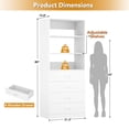 thumbnail image 4 of Homieasy 21.3 Inch Freestanding Closet System with 4 Wood Drawers and 3 Shelves for Walk-in Closet, Bedroom, White, 4 of 10