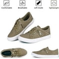 thumbnail image 3 of JENN ARDOR Women's Low Top Canvas Sneakers Slip-on Elastic Belt Walking Shoes, 3 of 6
