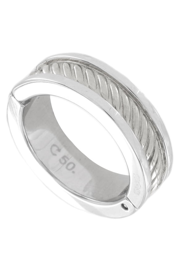Ladies Rochet Ring Size 5.5 Stainless Steel Cable Design Mens Adult Male