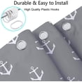 thumbnail image 3 of Nautical Anchor Camper RV Shower Curtain for Travel Trailer Bathroom, Grey Kids Camping Small Narrow Shorter Fabric Shower Curtains Set, Happy Camp Outdoor Decor Accessories with Hooks 47X64, 3 of 6
