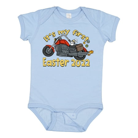 

Inktastic It s My 1st Easter 2022 with Bunny on Motorcycle Gift Baby Boy or Baby Girl Bodysuit
