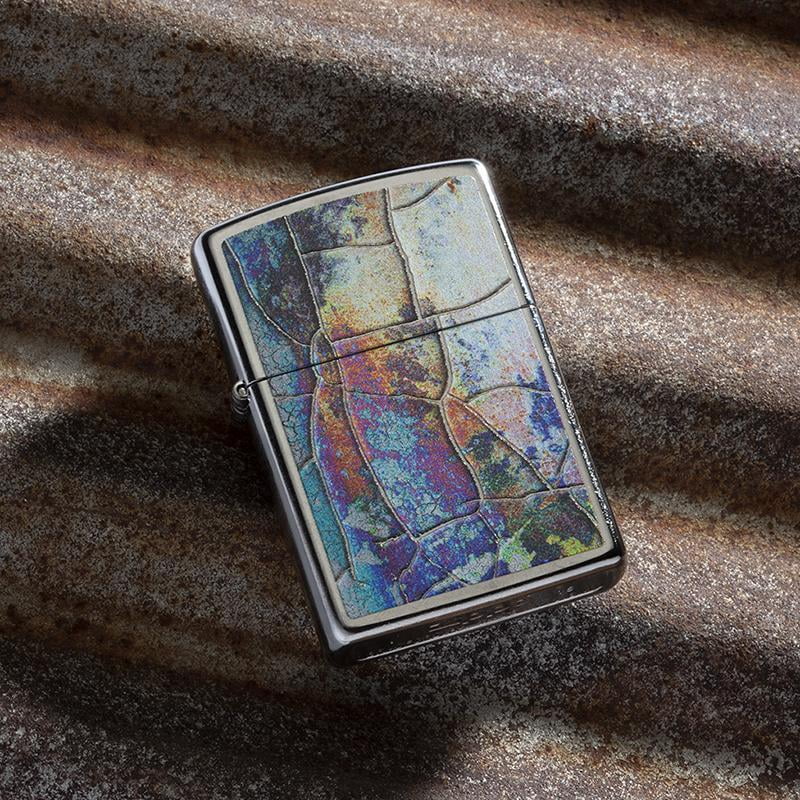 Zippo Rust Patina Street Chrome Windproof Pocket Lighter