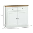 thumbnail image 3 of HOMCOM Sideboard Buffet Cabinet, Kitchen Cabinet, Coffee Bar Cabinet with 2 Drawers and Double Door Cupboard for Living Room, Entryway, White, 3 of 8
