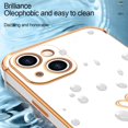 thumbnail image 5 of Compatible with iPhone 13 Case for Women Girls, Cute Heart Design with Luxury Plating Bumper, Soft TPU Shockproof Back Cover with Full Camera Protection for iPhone 13 Phone Case, White, 5 of 7