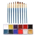 thumbnail image 1 of 10pcs Cepillos de Pintura con para Disfraces Artísticos, Efectos Especiales de Maquilje, Teatrales, Fiestas, BLESIY Pintura de arte corporal de la cara, 1 of 8