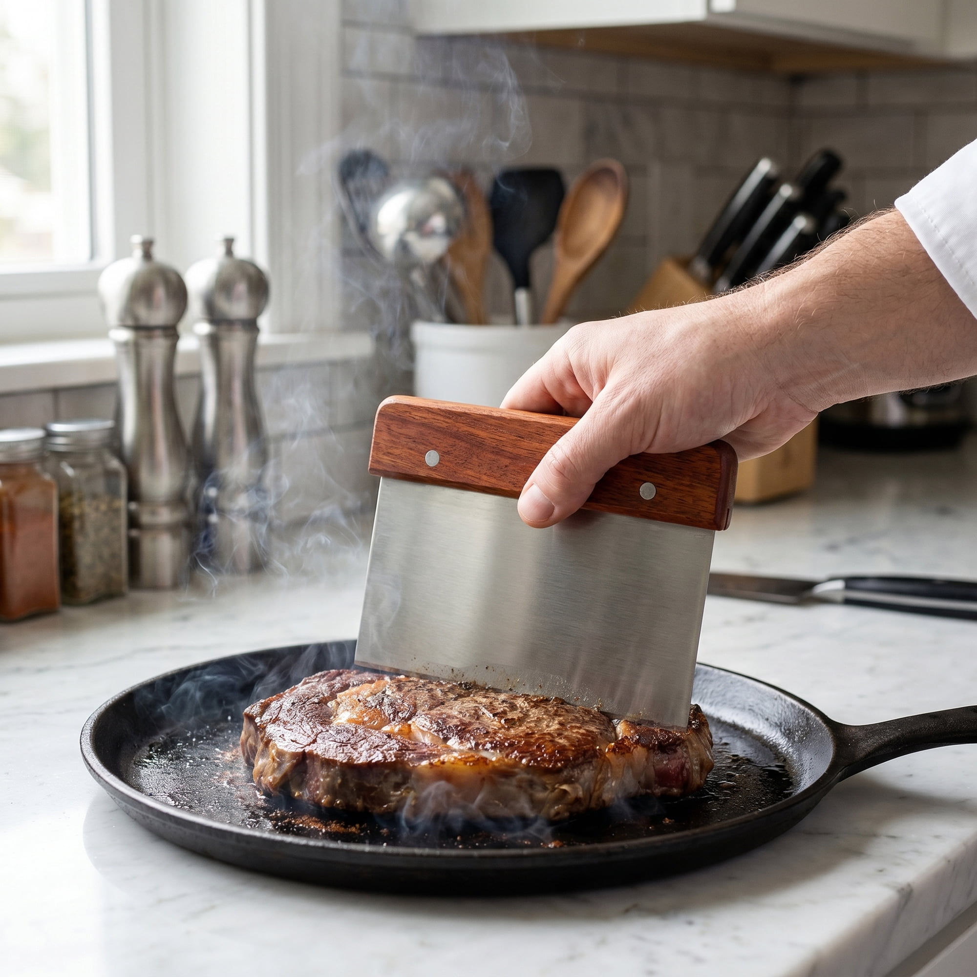 Unique Bargains Kitchen Utensils Spatula for Flipping and Frying Silver 5.9x4.4 inch
