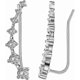 thumbnail image 1 of 7 Crystals Ear Cuffs Hoop Climber S925 Sterling Silver Earrings Hypoallergenic Earring, 1 of 4
