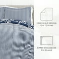 thumbnail image 3 of Noble Linens 3-Piece Navy Daisy Medallion Reversible Print Comforter Set, King/CalKing, 3 of 9