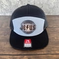 thumbnail image 2 of Highway to Heaven Hat – Richardson 168 Snapback – Leather Patch Jesus Flat Bill Cap, 2 of 4